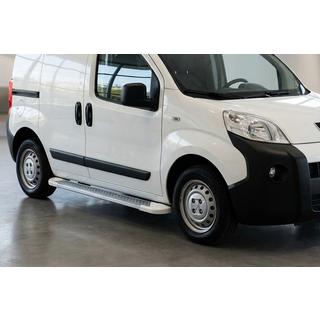 Боковые Подножки Allmond White (2 шт., Алюминий) Fiat Fiorino/Qubo 2008-2024 гг. фото 1