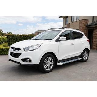 Боковые Подножки Allmond White (2 шт., Алюминий) Hyundai IX-35 2010-2015 гг. фото 1