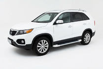 Kia Sorento II XM 2009-2014 гг. Боковые Подножки Allmond White (2 шт., Алюминий) 2013-2016 фото 1