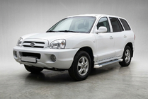 Hyundai Santa Fe 1 2000-2006 гг. Боковые Подножки Allmond White (2 шт., Алюминий) фото 1