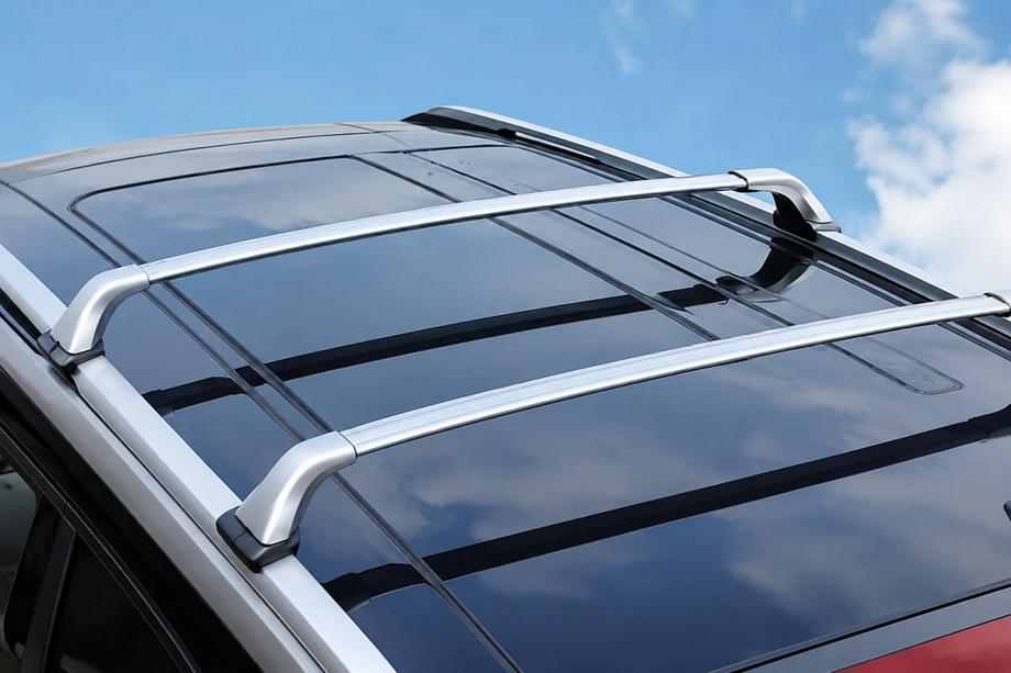 Toyota Highlander 2013-2019 гг. Багажник (поперечины) серые на рейлинги OEM (под ключ, алюминий) Фото 1