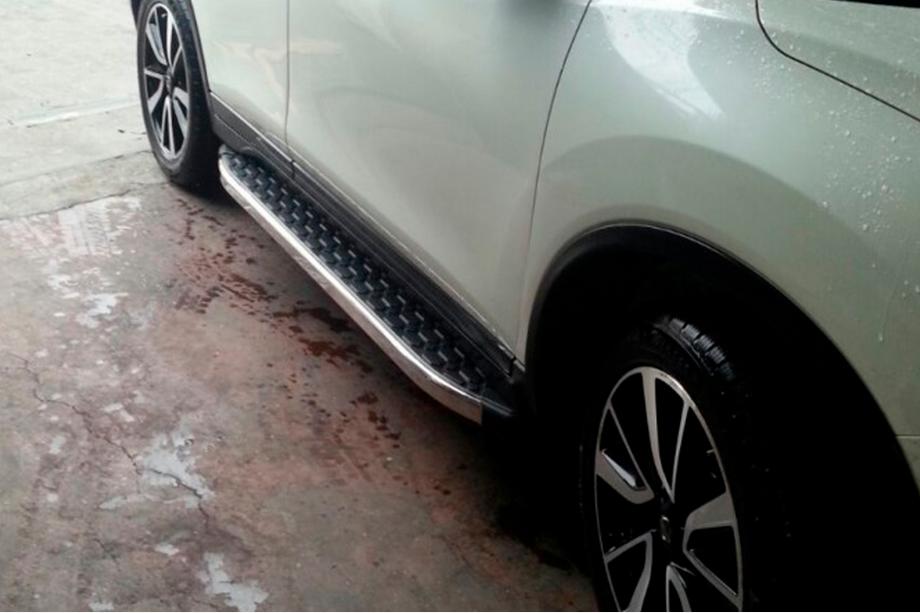 Nissan Qashqai 2014-2021 гг. Боковые Подножки BlackLine (2 шт, Алюминий) Image