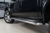 Mazda BT-50 2007-2012 гг. Боковые Подножки Maydos V2 (2 шт., нержавейка) фото 1