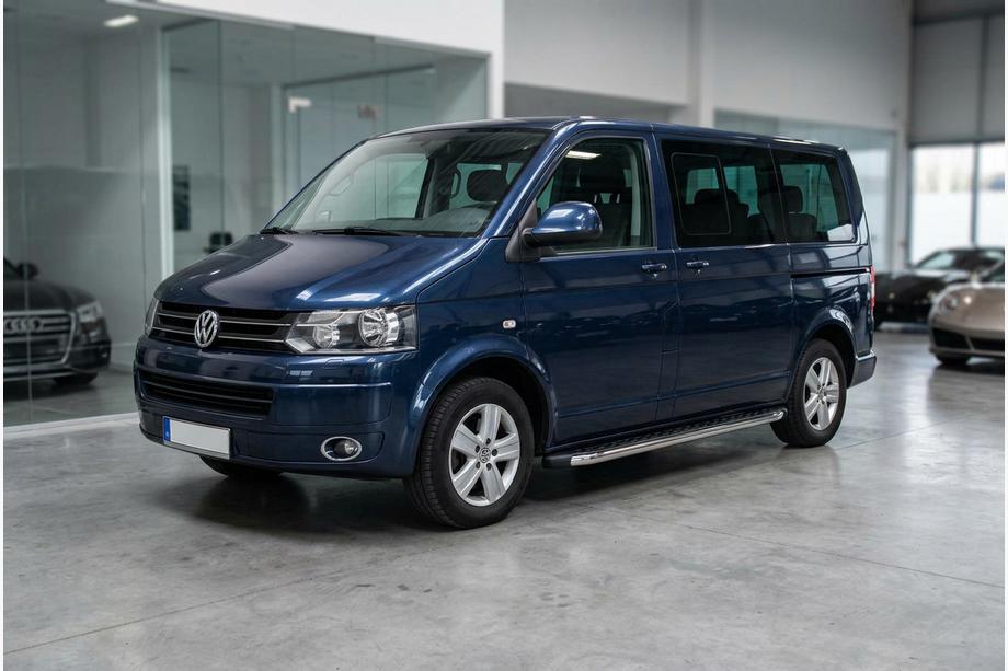 Volkswagen T5 2010-2015 гг. Боковые Подножки BlackLine (2 шт, Алюминий) Короткая База Фото 2