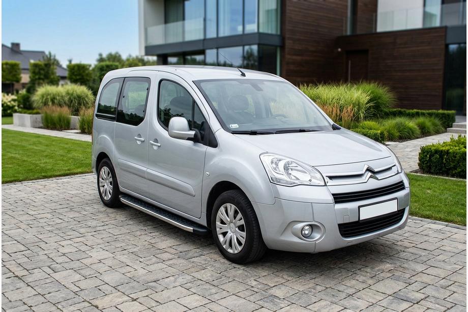 Citroen Berlingo 2008-2018 гг. Боковые Подножки BlackLine (2 шт, Алюминий) Image