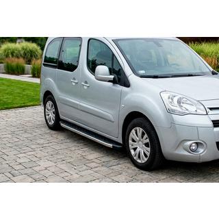 Боковые Подножки BlackLine (2 шт, Алюминий) Peugeot Partner Tepee 2008-2018 гг. фото 1