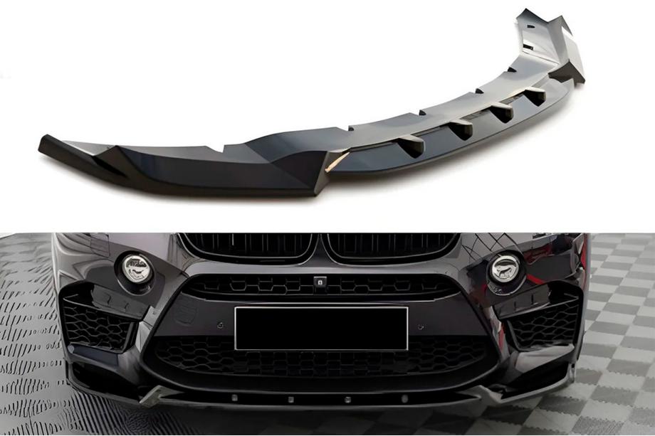 BMW X6 F16 2014-2019 гг. Передняя лип-накладка DPT V-2 (Для X6M F86, черный глянец) Image