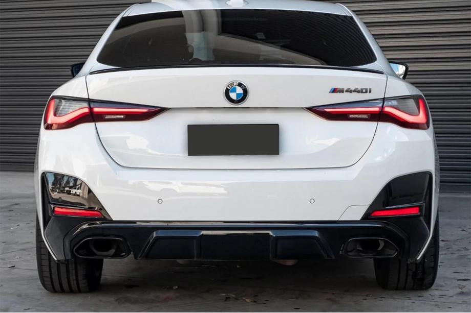 BMW 4 серия G22/23/26 2020- гг. Диффузор заднего бампера с насадками на выхлоп (для G26 M-Sport) Фото 5