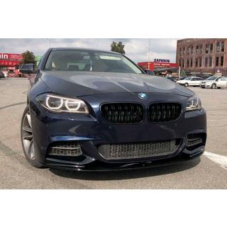 Накладка на передний бампер MP-Style (для M-Performance, чёрный глянец) BMW 5 серия F10/F11 2010–2016 гг. фото 4