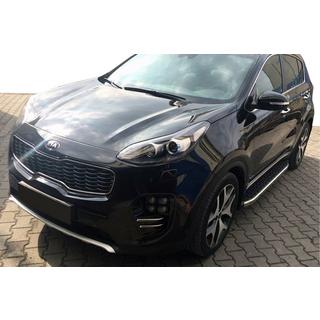 Боковые Подножки BlackLine (2 шт, Алюминий) Kia Sportage 2010-2015 гг. фото 1
