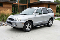Hyundai Santa Fe 1 2000-2006 гг. Боковые Подножки BlackLine (2 шт, Алюминий) фото 1