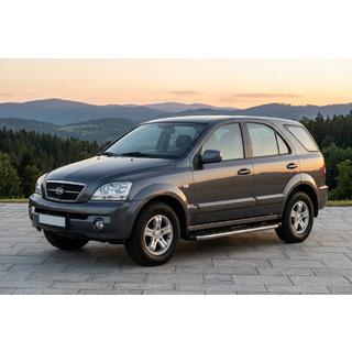Боковые Подножки BlackLine (2 шт, Алюминий) Kia Sorento I BL 2002-2009 гг. фото 1