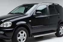 Mercedes ML W163 1997-2005 гг. Боковые Подножки BlackLine (2 шт, Алюминий) фото 1