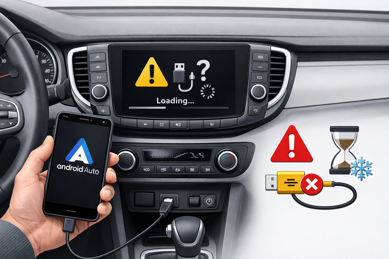 Почему Android Auto не работает или зависает
