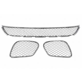 Комплект решеток в бампер 2018-2021 (S65 AMG, хром) Mercedes S-class W222 2013-2022 гг. фото 2