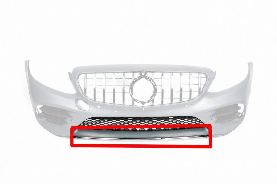 Mercedes C-class W205 2014-2021 гг. Хромированная накладка на бампер (AMG Line 2018-2021) Image