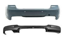 BMW 3 серия E90/E91 2005-2011 гг. Задний бампер с диффузором под двойной выхлоп с одной стороны M-Sport (для E90 2008-2011) фото 1