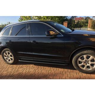 Боковые пороги Premium Black (2 шт., нерж. сталь) Audi Q5 2008-2017 гг. фото 2