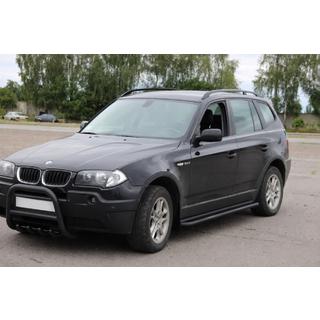 Боковые пороги KB001 Black (нержавеющая сталь) BMW X3 E83 2003-2010 гг. фото 2