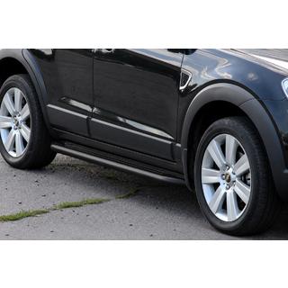 Боковые пороги Premium Black (2 шт., нерж. сталь) Chevrolet Captiva 2006-2019 гг. фото 3