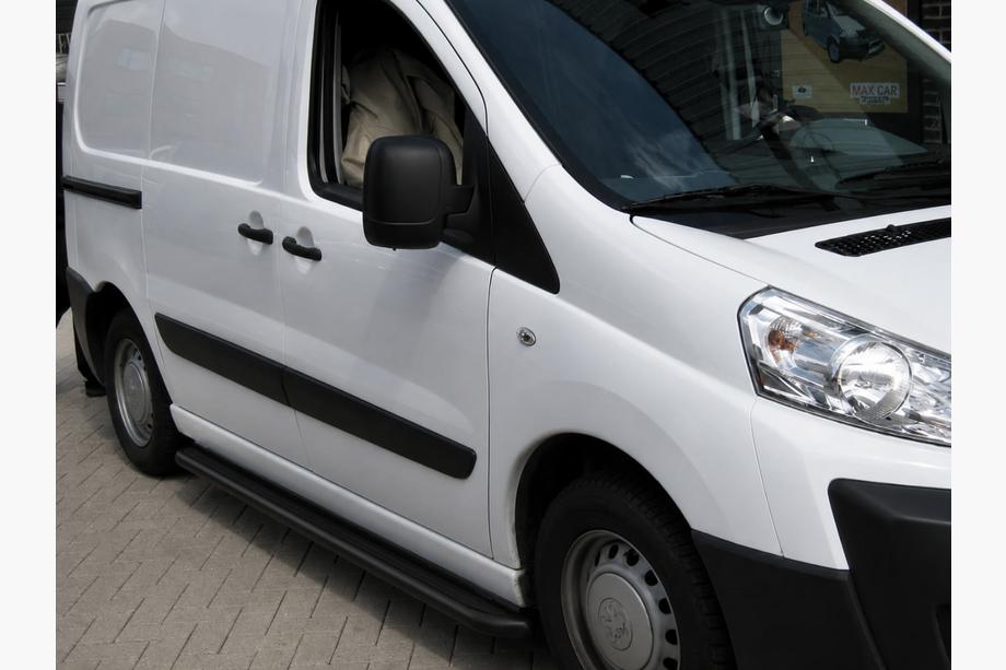 Citroen Nemo 2007-2017 гг. Боковые пороги Premium Black (2 шт., нерж. сталь) Ø60 Image