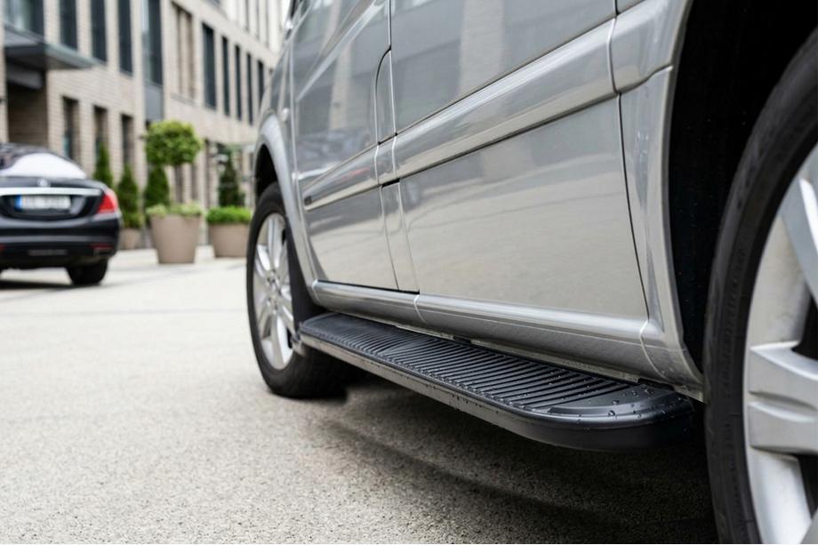 Mercedes Vito/V-class W447 2014- гг. Боковые Подножки Tayga Black (2 шт., Алюминий) Image