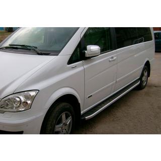 Боковые пороги Fullmond (2 шт., алюминий) Mercedes Vito W639 2004-2014 гг. фото 3