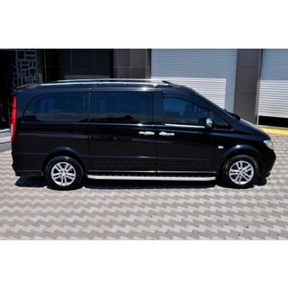 Боковые пороги Fullmond (2 шт., алюминий) Mercedes Viano 2004-2014 гг. фото 3