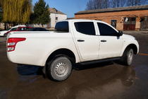 Fiat Fullback 2016- гг. Боковые пороги Premium (2 шт., нерж.) Black Ø60 фото 1