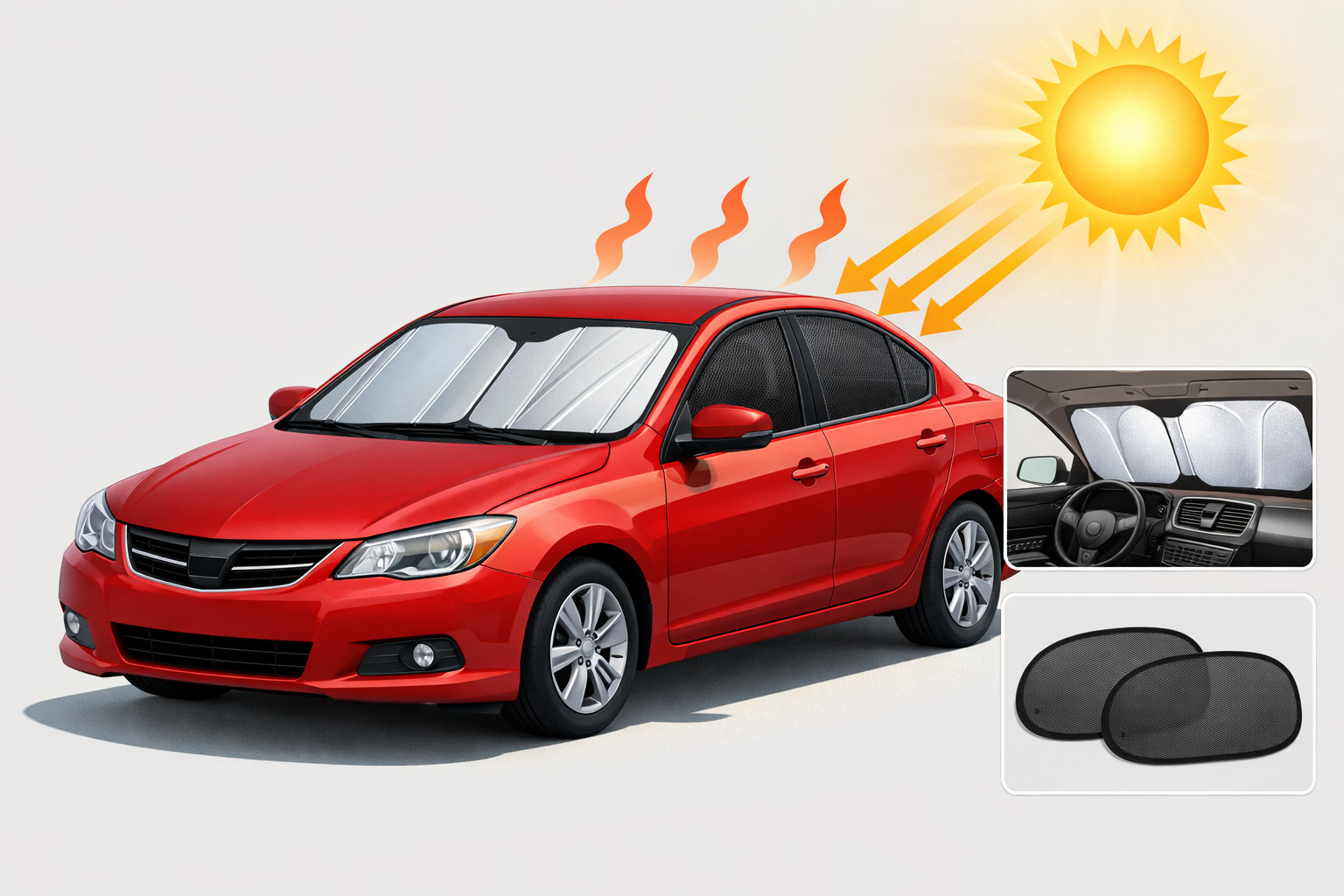 Как выбрать солнцезащитные шторки, если авто часто стоит на солнце