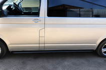 Volkswagen T5 Caravelle 2004-2010 гг. Боковые пороги Premium Black (2 шт., нерж. сталь) 60 мм, короткая база фото 3