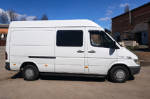 Volkswagen LT 1995-2006 гг. Боковые пороги Premium Black (2 шт., нерж. сталь) фото 1