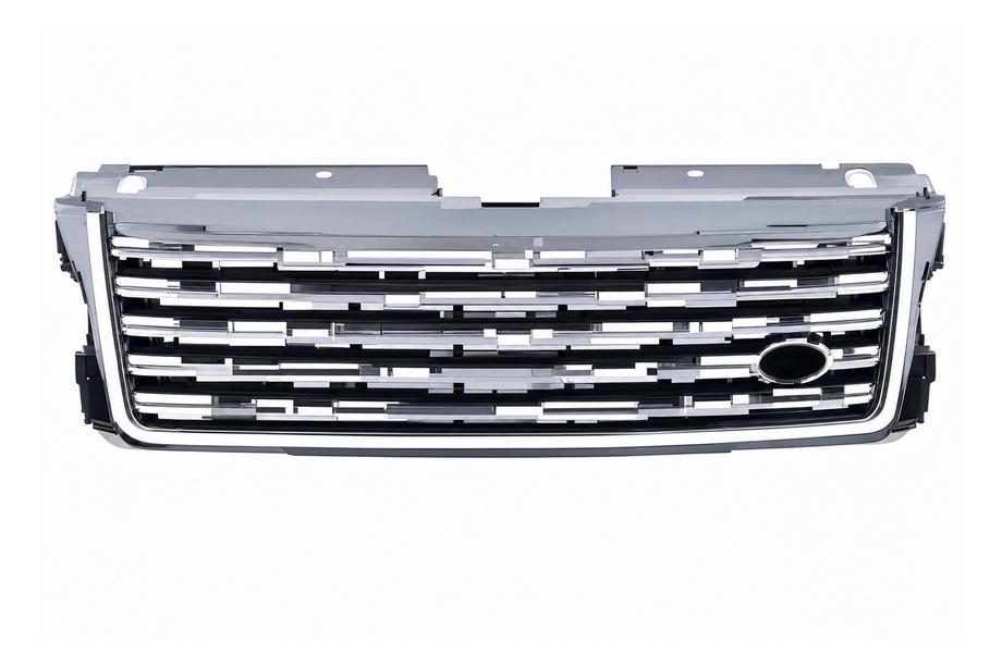 Range Rover IV L405 2013-2021 гг. Чёрная решётка радиатора с серебристыми полосами (рестайлинг 2013→2023) Image