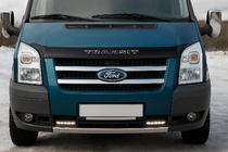 Ford Transit 2000–2014 гг. Хром накладки на решетку радиатора (2 шт, нержавейка) OmsaLine - Итальянская Нержавейка фото 1