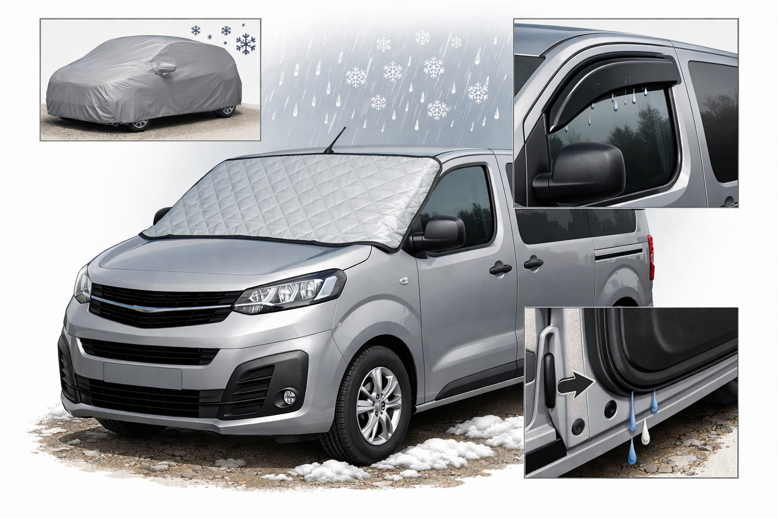 Как защитить Opel Vivaro 2019+ от пыли, снега и осадков на открытой стоянке