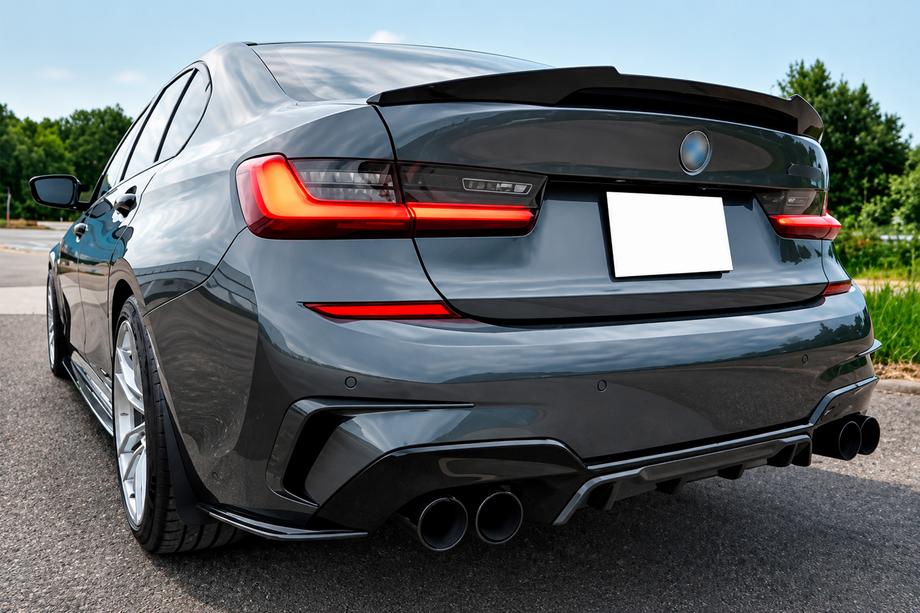 BMW 3 серия G20/G21 2018- гг. Задние накладки FLAP DPT (для G20, черный глянец) Фото 1