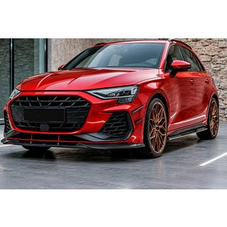 Накладка на передний бампер Lip DPT V1 (Для RS3, 2024+, черный глянец) Audi A3 2020- гг. фото 1