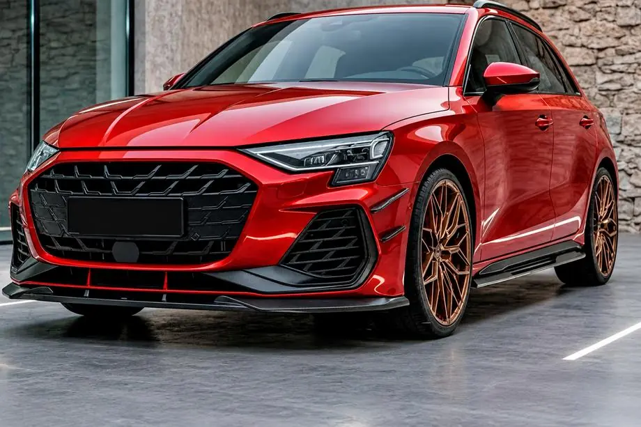 Audi A3 2020- гг. Накладка на передний бампер Lip DPT V1 (Для RS3, 2024+, черный глянец) Фото 1