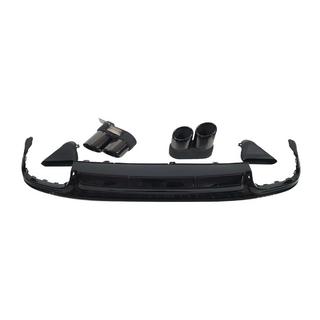 Задний диффузор с насадками выхлопа S-Style Silver (для S / S-Line) Audi A6 C8 2018–2025 гг.
