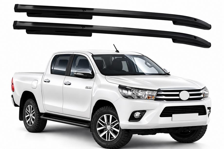 Toyota Hilux 2015- гг. Рейлинги на крышу OEM черные (ABS) Фото 1
