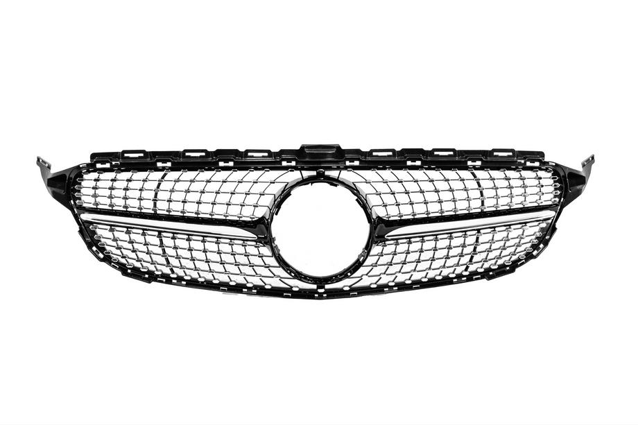 Mercedes C-class W205 2014-2021 гг. Передняя решётка Diamond Black (для Avantgarde/AMG-Line/C43 AMG) 2014-2018, с камерой Фото 1