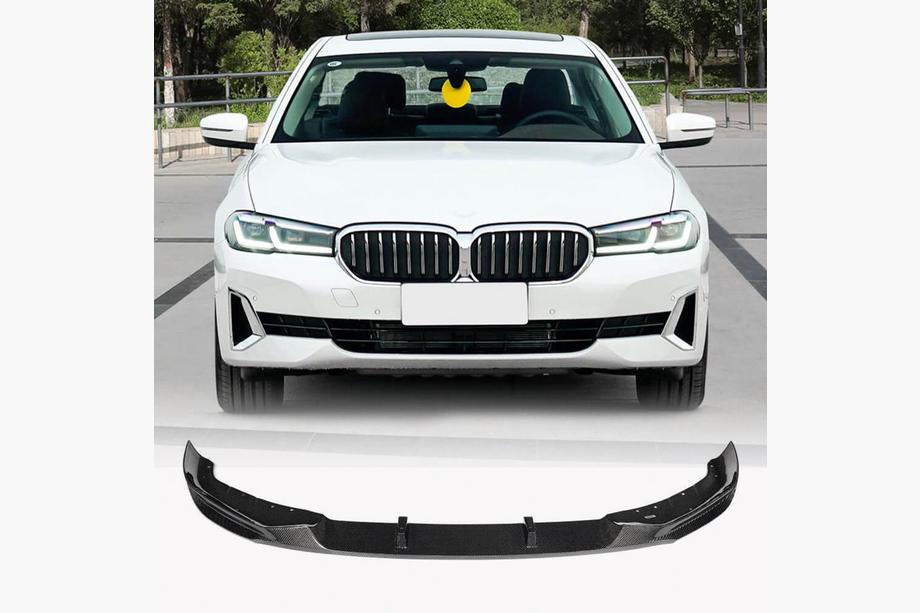 BMW 5 серия G30/G31 2017–2023 гг. Накладка на передний бампер Lip (для Base 2021-2024, карбон) Фото 1