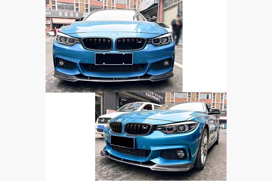 BMW 4 серия F32/F33/F36 2012-2020 гг. Накладка на передний бампер Lip V4 (для M-Sport, Карбон) Фото 2