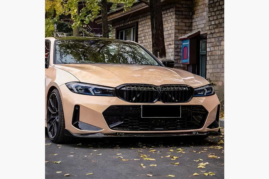 BMW 3 серия G20/G21 2018- гг. Накладка на передний бампер Lip V5 (для M-Sport 2022+, карбон) Фото 1