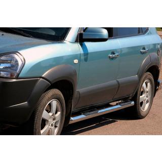 Боковые трубы BB002 (2 шт., нержавейка) Hyundai Tucson JM 2004- гг. фото 2