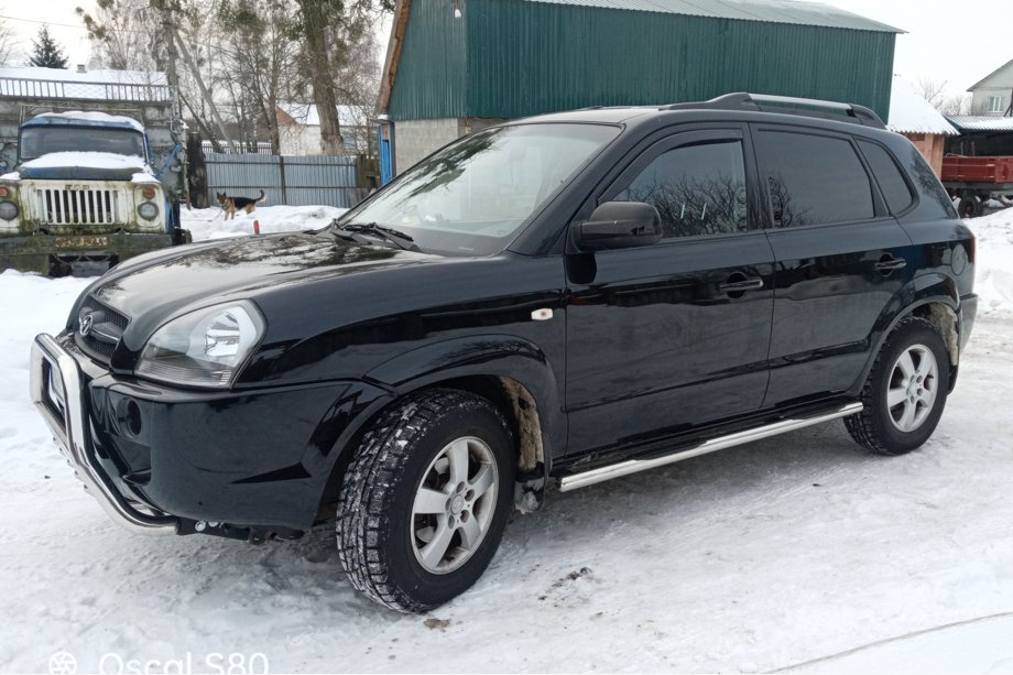 Hyundai Tucson JM 2004- гг. Боковые трубы BB002 (2 шт., нержавейка) Image