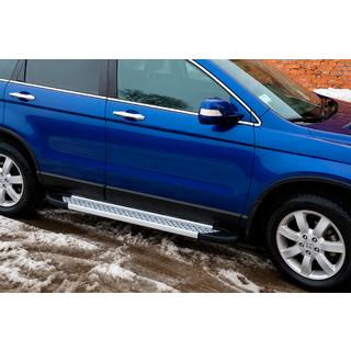 Боковые Подножки Allmond Grey (2 шт., Алюминий) Honda CRV 2007-2011 гг. фото 2
