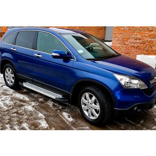 Боковые Подножки Allmond Grey (2 шт., Алюминий) Honda CRV 2007-2011 гг. фото 1