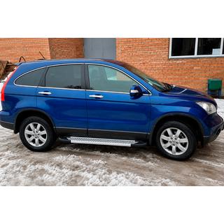 Боковые Подножки Allmond Grey (2 шт., Алюминий) Honda CRV 2007-2011 гг. фото 3