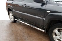 Kia Sportage 2004-2010 гг. Боковые трубы (2 шт., нержавейка) фото 4
